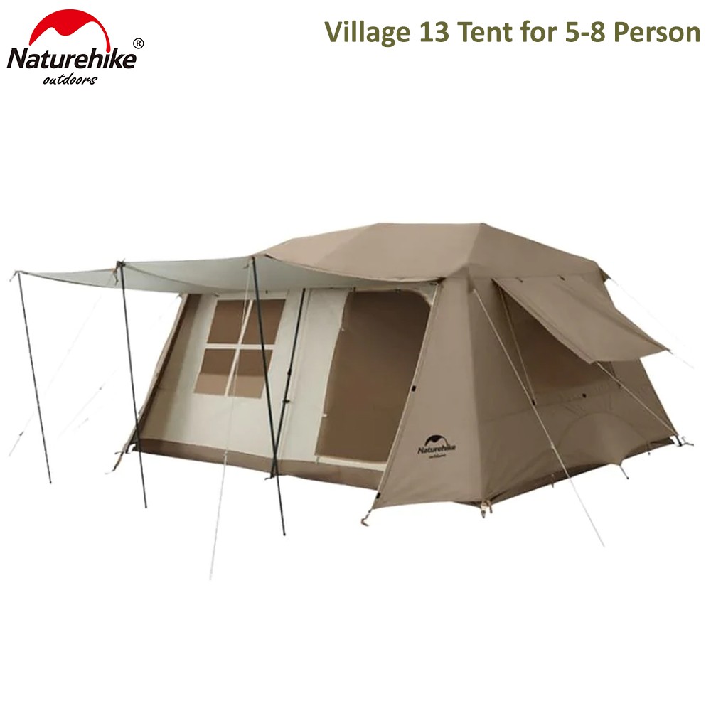 Naturehike Outdoor Village 13㎡ Roof Automatic Tent Camping 2 Rooms 1 Hall Waterproof Windproof Camp Luxury Speed Open Tent