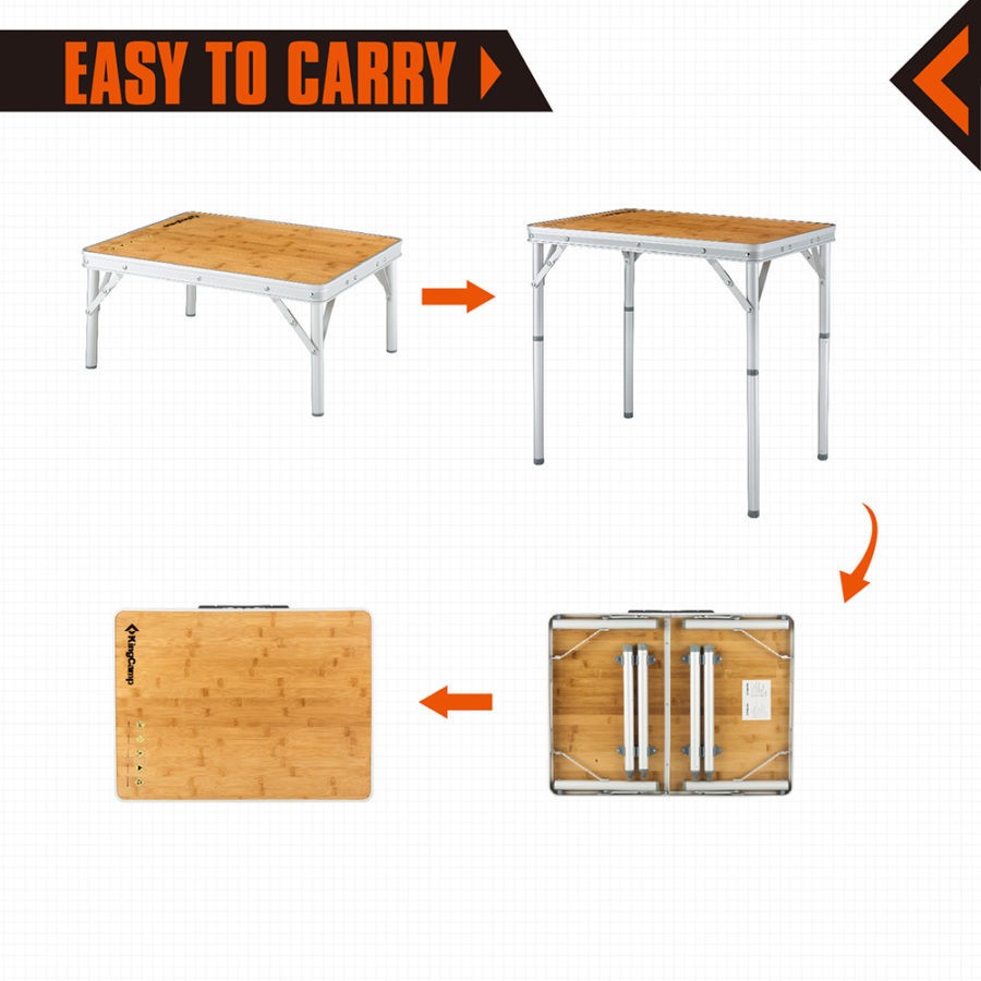 KingCamp Camping Bamboo Folding Table Small