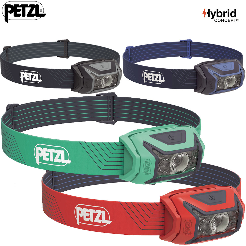 Petzl Actik Headlamp 450 Lumens Powerful Light with Red Lighting, for Hiking, Climbing, Running, and Camping