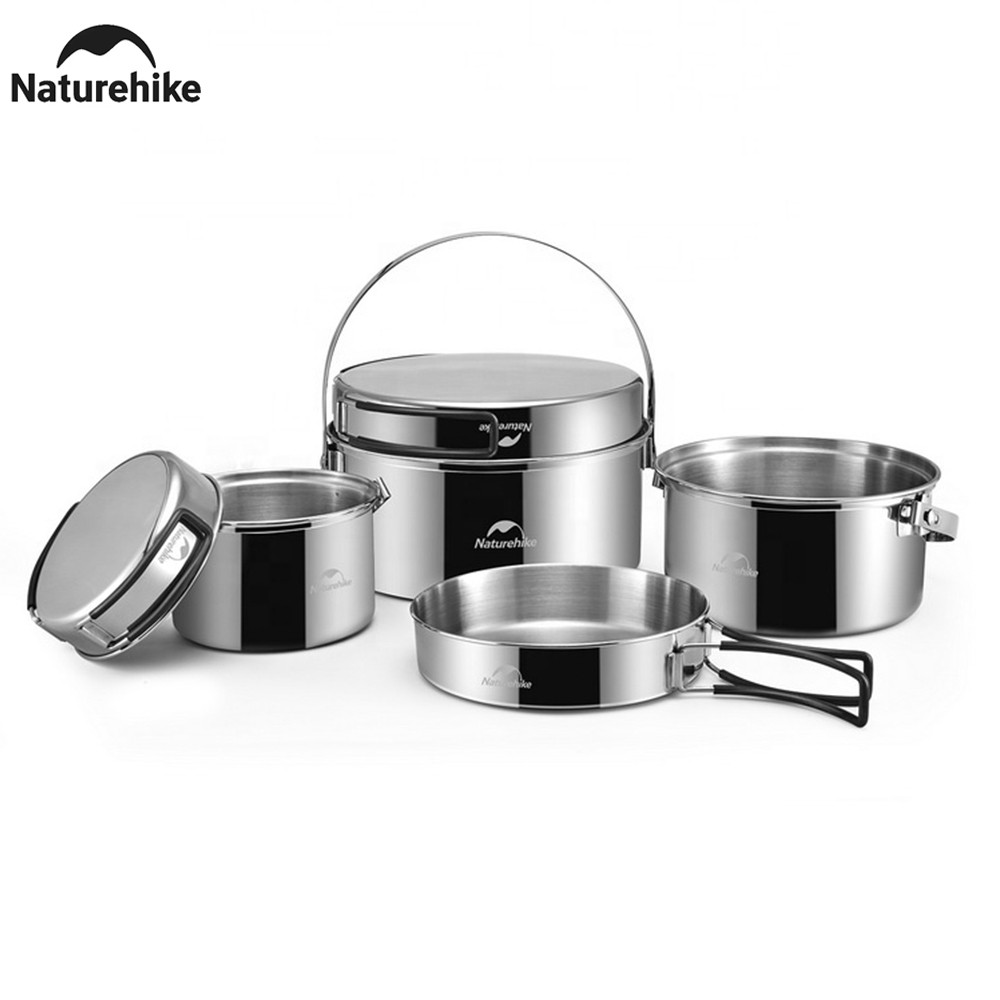Naturehike 3 In 1 Stainless Steel Pot Set