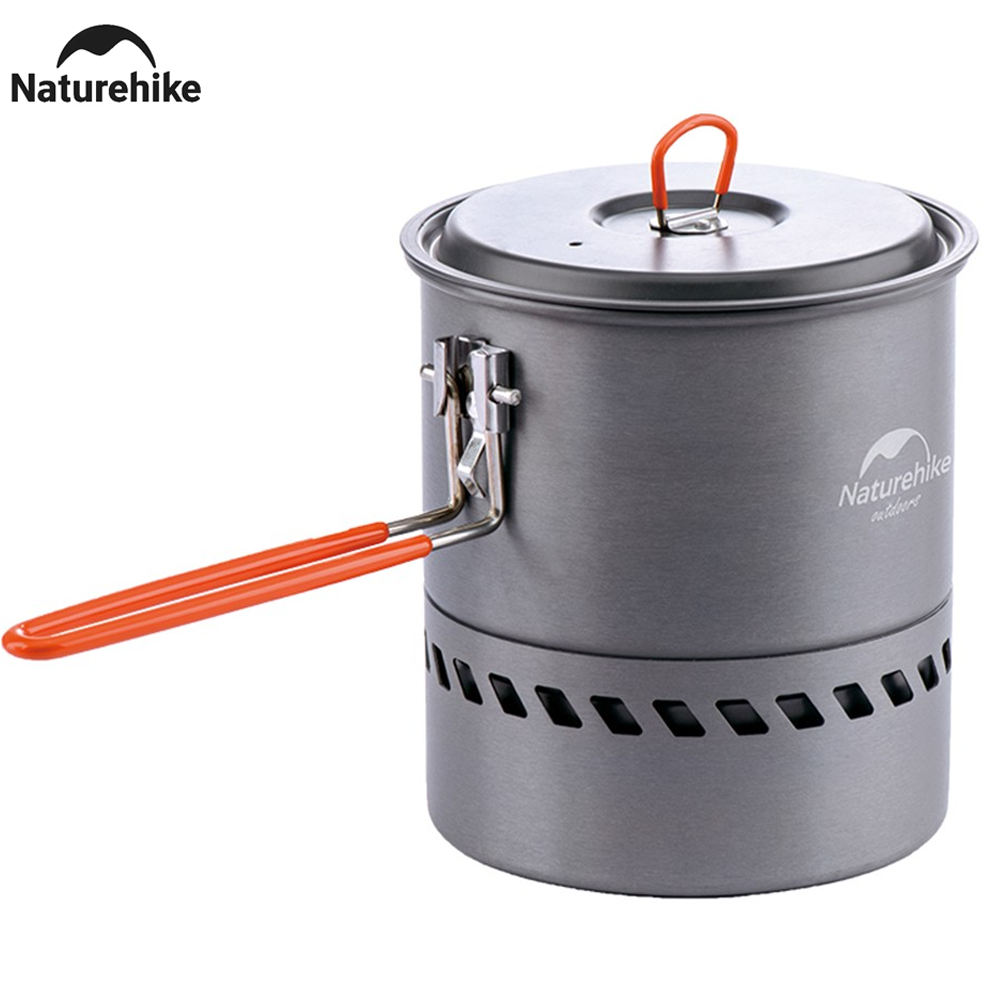 Naturehike 1.5 L Portable Heat Collecting Exchange Pot Portable Aluminum Outdoor Camping Energy Saving Pot Cookware