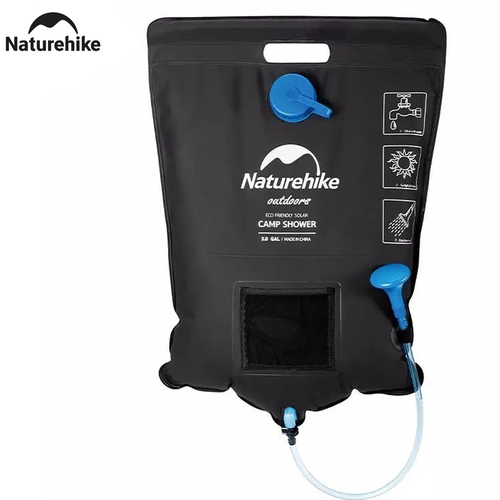 Naturehike 20 Ltr. Outdoor Bath Shower Bag, Portable Camping Solar Heating Hydration Pack With Shower