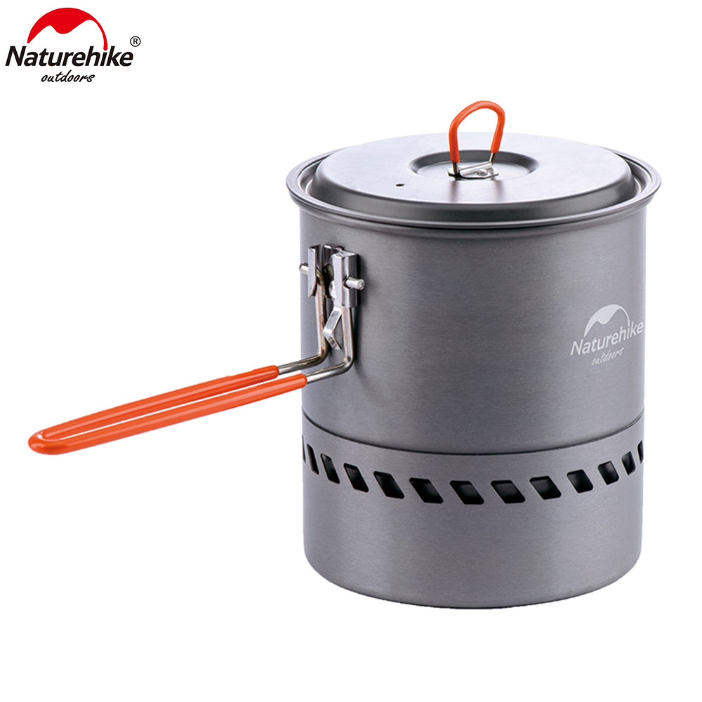 Naturehike 1.5 L Portable Heat Collecting Exchange Pot Portable Aluminum Outdoor Camping Energy Saving Pot Cookware