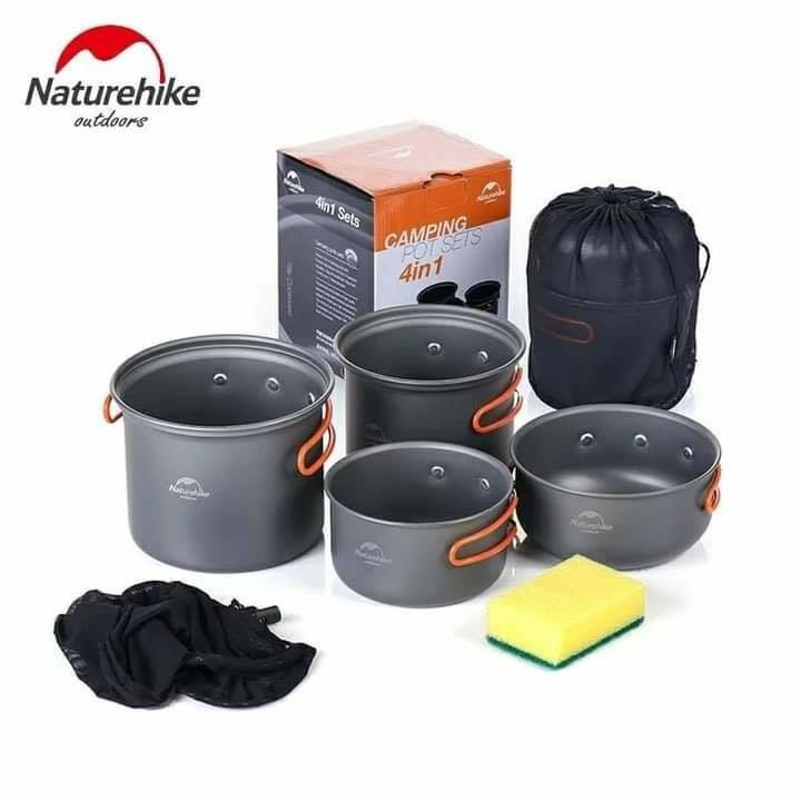 Naturehike Updated Four Pieces hiking Camping Cookware