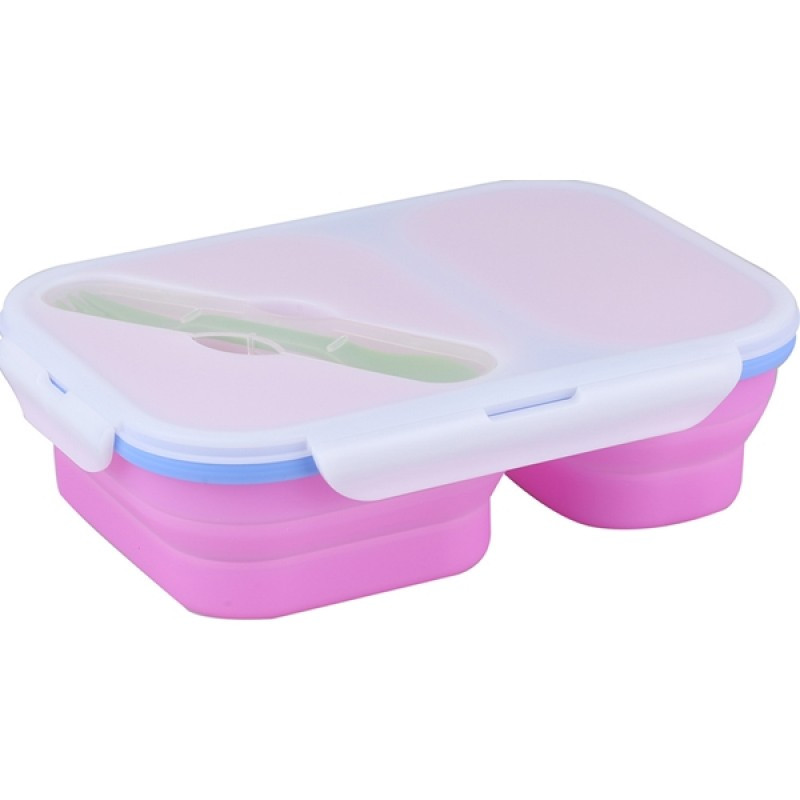 KINGCAMP Silicone Foldable Lunch Box BPA Free Microwave Dishwasher Freezer Safe